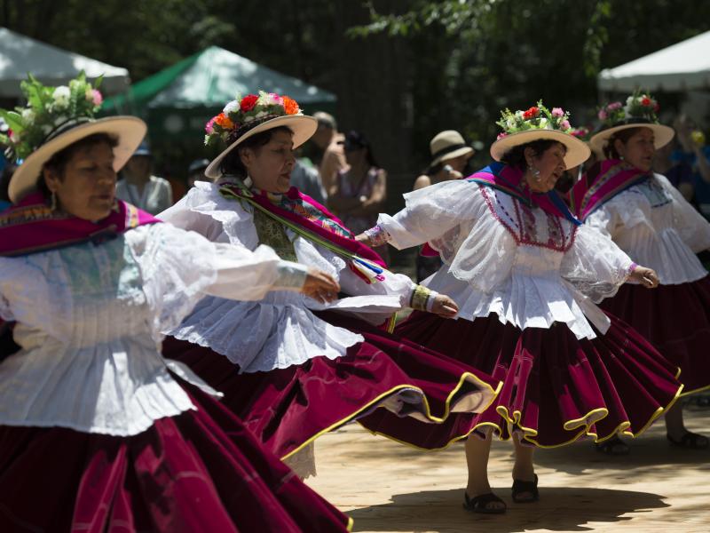 Peruvian dancers perform at the Smithsonian Folklife Festival in Washington, D.C., in 2015. This year's festival will shrink from 10 days to just two, in part as a result of the partial government shutdown. Peruvian dancers perform at the Smithsonian Folklife Festival in Washington, D.C., in 2015. This year's festival will shrink from 10 days to just two, in part as a result of the partial government shutdown.