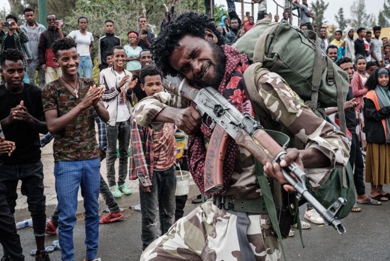 A Tigray People's Liberation Front fighter poses in Mekele, the capital of Tigray region, Ethiopia, on June 30, 2021. A Tigray People's Liberation Front fighter poses in Mekele, the capital of Tigray region, Ethiopia, on June 30, 2021.