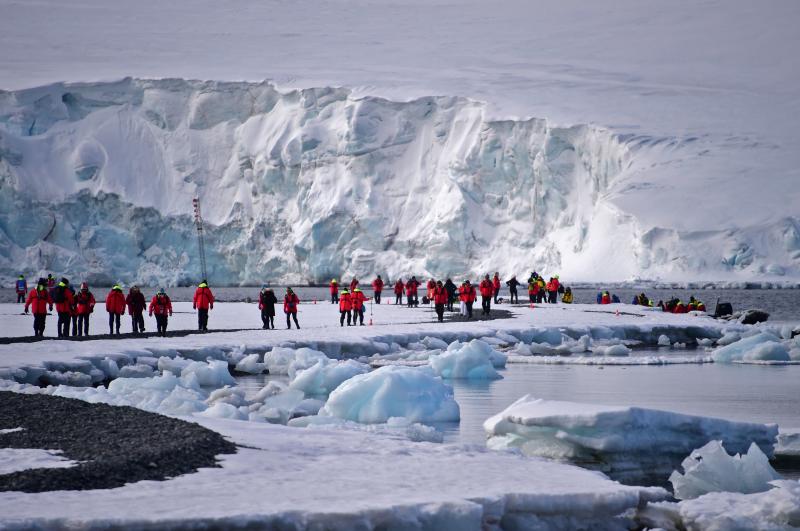 Tourists visit the South Shetland Islands in Antarctica in 2019. A new study suggests that tourism and research activity in the most heavily trafficked part of the continent are leading to significantly more snow melt. Tourists visit the South Shetland Islands in Antarctica in 2019. A new study suggests that tourism and research activity in the most heavily trafficked part of the continent are leading to significantly more snow melt.