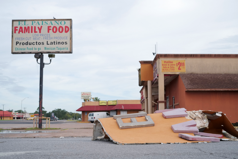 A store in Port Arthur, Texas, suffers wind damage in the aftermath of Hurricane Laura. Though there was some damage, many Jefferson County residents say they were lucky the storm did not do more. A store in Port Arthur, Texas, suffers wind damage in the aftermath of Hurricane Laura. Though there was some damage, many Jefferson County residents say they were lucky the storm did not do more.
