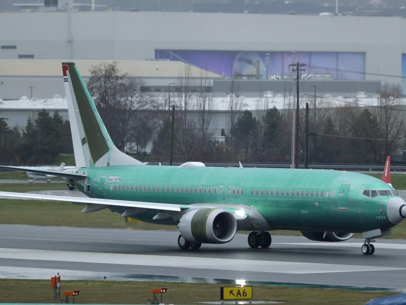 A Boeing 737 Max airplane being built for Norwegian Air International taxis for a test flight, at Renton Municipal Airport in Renton, Wash. A Boeing 737 Max airplane being built for Norwegian Air International taxis for a test flight, at Renton Municipal Airport in Renton, Wash.