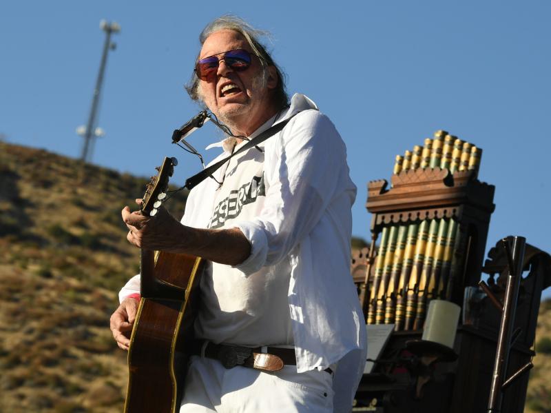 Neil Young, performing in Lake Hughes, Calif. in 2019. Neil Young, performing in Lake Hughes, Calif. in 2019.