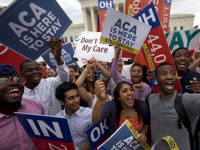 Student demonstrators cheered in 2015 outside the Supreme Court after learning that the high court had upheld the Affordable Care Act as law of the land. But Republican foes of the federal health law are still working to have it struck down. Student demonstrators cheered in 2015 outside the Supreme Court after learning that the high court had upheld the Affordable Care Act as law of the land. But Republican foes of the federal health law are still working to have it struck down.