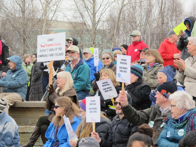 Alaskans attend a rally in Anchorage for Medicaid expansion. Alaskans attend a rally in Anchorage for Medicaid expansion.