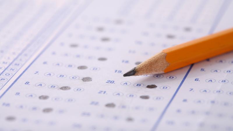 Bubble sheet test with pencil. Bubble sheet test with pencil.