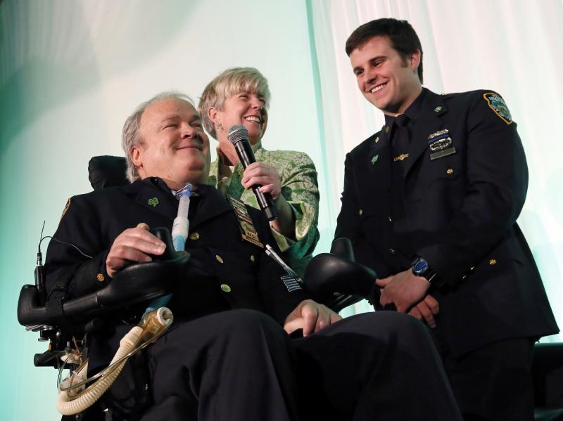 In March 2015, Steven McDonald gathered with his wife, Patricia, and son, Conor, to receive the Spirit of Giving Award at the Kelly Cares Foundation's 5th Annual Irish Eyes Gala, in New York City. In March 2015, Steven McDonald gathered with his wife, Patricia, and son, Conor, to receive the Spirit of Giving Award at the Kelly Cares Foundation's 5th Annual Irish Eyes Gala, in New York City.