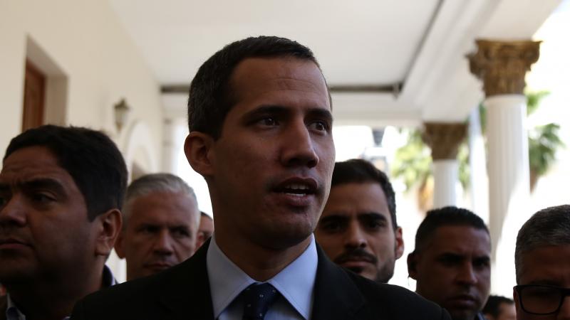 Venezuelan opposition leader Juan Guaidó speaks to the National Assembly on Tuesday in Caracas. Venezuelan opposition leader Juan Guaidó speaks to the National Assembly on Tuesday in Caracas.