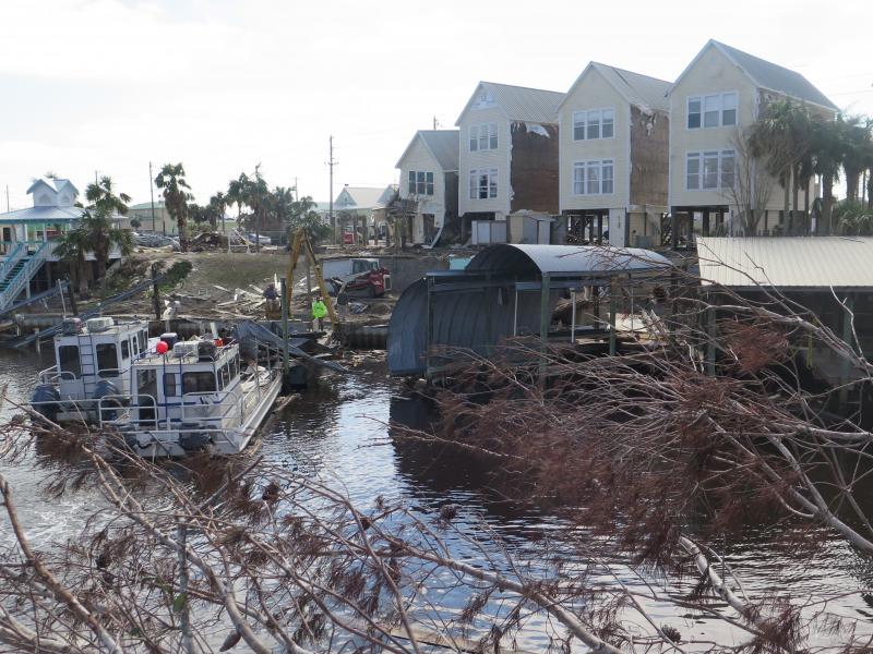 In early October, Hurricane Michael devastated Florida's panhandle leaving beachside communities in ruins. The cost of removing debris from Mexico Beach, including its canals, is expected to top $25 million. In early October, Hurricane Michael devastated Florida's panhandle leaving beachside communities in ruins. The cost of removing debris from Mexico Beach, including its canals, is expected to top $25 million.