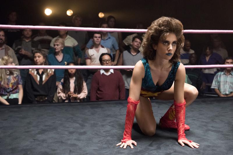 Alison Brie stars in Netflix's GLOW, a fictionalized take on the story behind the Gorgeous Ladies of Wrestling league. Alison Brie stars in Netflix's GLOW, a fictionalized take on the story behind the Gorgeous Ladies of Wrestling league.