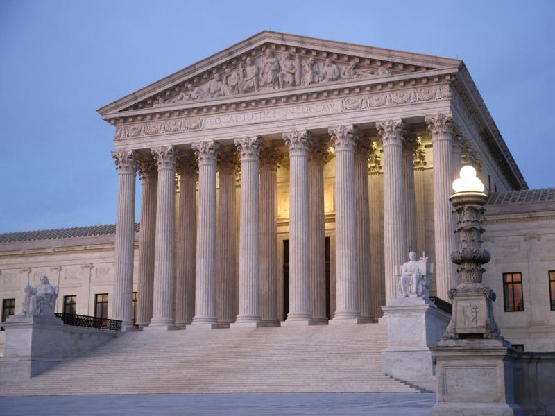 The U.S. Supreme Court building at dusk on Capitol Hill in Washington. The U.S. Supreme Court building at dusk on Capitol Hill in Washington.