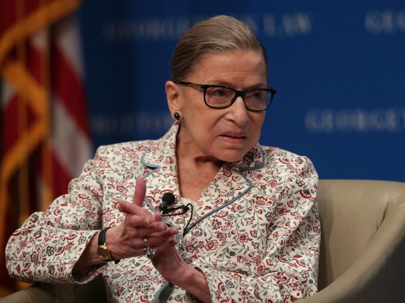 Supreme Court Associate Justice Ruth Bader Ginsburg participates in a discussion at Georgetown University Law Center on July 2, 2019. Supreme Court Associate Justice Ruth Bader Ginsburg participates in a discussion at Georgetown University Law Center on July 2, 2019.