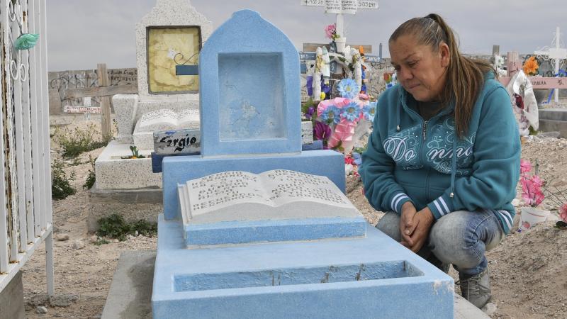 Maria Guadalupe Guereca, 60, visits the grave of her son Sergio Hernandez Guereca at the Jardines del Recuerdo cemetery in Juarez, Mexico, earlier this year. Her son was shot by a U.S. agent across the border in 2010. Maria Guadalupe Guereca, 60, visits the grave of her son Sergio Hernandez Guereca at the Jardines del Recuerdo cemetery in Juarez, Mexico, earlier this year. Her son was shot by a U.S. agent across the border in 2010.