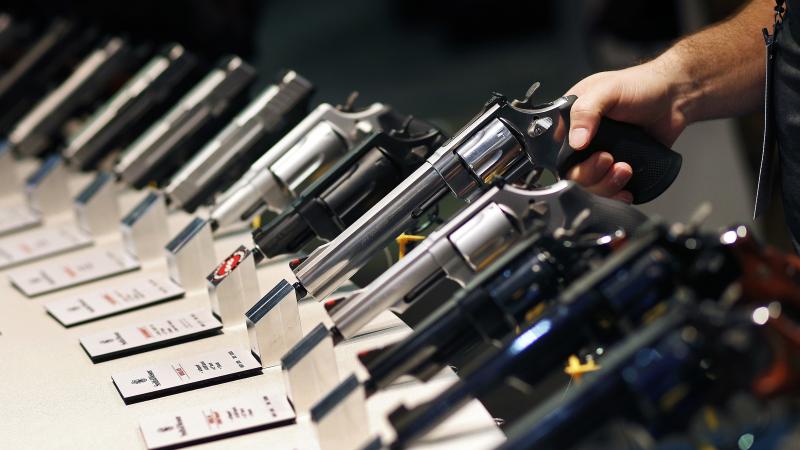 Handguns are displayed at a trade show in Las Vegas. The Supreme Court is granting a case on gun rights for the first time since 2010. Handguns are displayed at a trade show in Las Vegas. The Supreme Court is granting a case on gun rights for the first time since 2010.