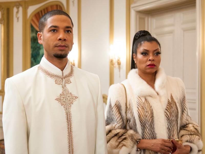 Jamal (played by Jussie Smollett) and Cookie (played by Taraji P. Henson) attend the all white party in the "The Lyon's Roar" episode of Empire. Jamal (played by Jussie Smollett) and Cookie (played by Taraji P. Henson) attend the all white party in the "The Lyon's Roar" episode of Empire.