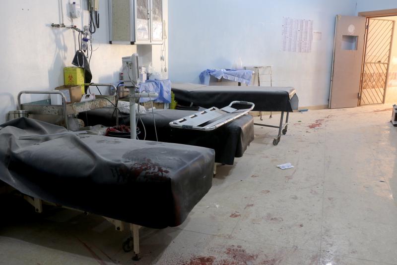 A March 21 attack by the Assad regime forces and Iran-backed terrorist groups targeted a hospital in Aleppo, killing six civilians and injuring 15. Above: A view of the damaged site. A March 21 attack by the Assad regime forces and Iran-backed terrorist groups targeted a hospital in Aleppo, killing six civilians and injuring 15. Above: A view of the damaged site.