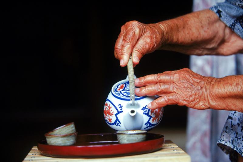 In the Blue Zone of Okinawa, Japan, locals drink green tea with jasmine flowers and turmeric called shan-pien, which translates to "tea with a bit of scent." In the Blue Zone of Okinawa, Japan, locals drink green tea with jasmine flowers and turmeric called shan-pien, which translates to "tea with a bit of scent."