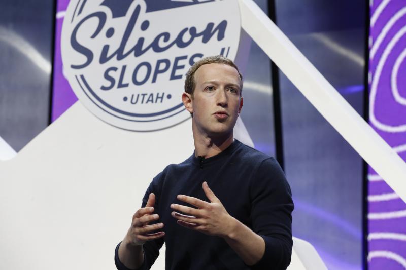 Facebook CEO Mark Zuckerberg addresses the Silicon Slopes Tech Summit in Salt Lake City in January 2020. Facebook CEO Mark Zuckerberg addresses the Silicon Slopes Tech Summit in Salt Lake City in January 2020.