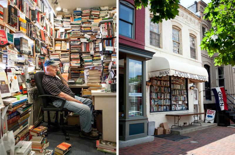 Capitol Hill Books owner Jim Toole runs the front register of his used bookstore several days a week. He has banned several words from his store, including "awesome," "perfect" and "Amazon." Capitol Hill Books owner Jim Toole runs the front register of his used bookstore several days a week. He has banned several words from his store, including "awesome," "perfect" and "Amazon."