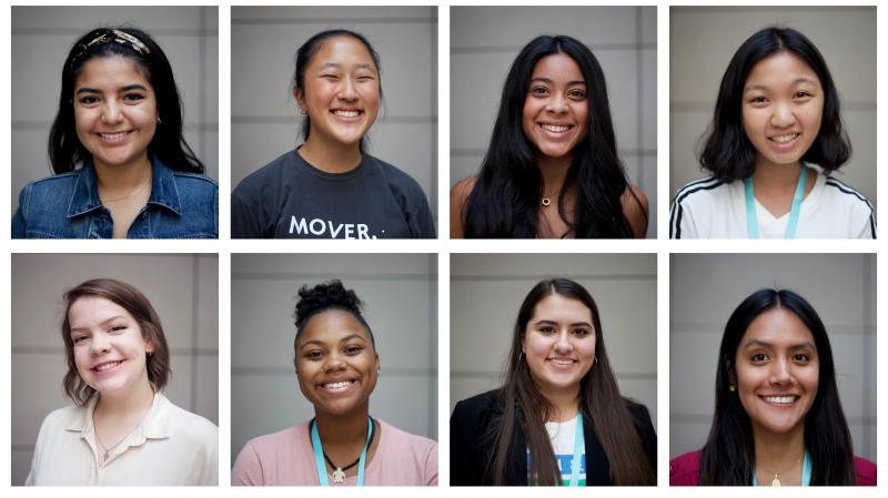 Activists from Girl Up. Top row from left: Valeria Colunga, Eugenie Park, Angelica Almonte, Emily Lin. Bottom row from left: Lauren Woodhouse, Winter Ashley, Zulia Martinez, Paola Moreno-Roman. Activists from Girl Up. Top row from left: Valeria Colunga, Eugenie Park, Angelica Almonte, Emily Lin. Bottom row from left: Lauren Woodhouse, Winter Ashley, Zulia Martinez, Paola Moreno-Roman.