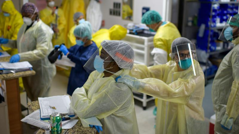 Health care workers at the Covid-19 Unit at United Memorial Medical Center in Houston on July 2. Health care workers at the Covid-19 Unit at United Memorial Medical Center in Houston on July 2.