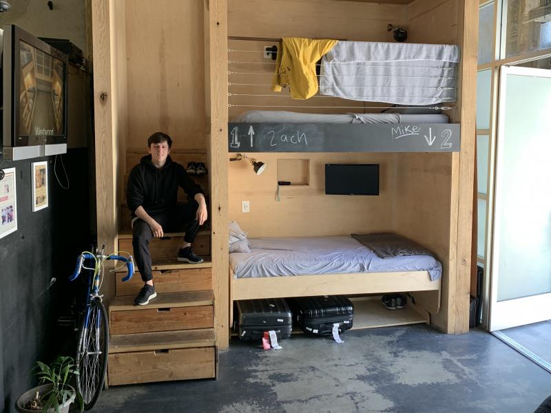 Steven T. Johnson rents a bed at the PodShare in Hollywood, Calif. "When you don't own things, you don't have to keep track of them," he says. "You just show up." Steven T. Johnson rents a bed at the PodShare in Hollywood, Calif. "When you don't own things, you don't have to keep track of them," he says. "You just show up."