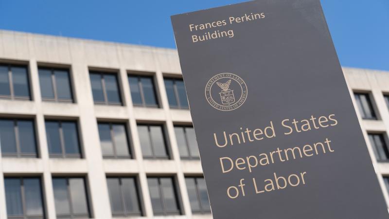 The U.S. Department of Labor building on March 26, 2020, in Washington, D.C. The U.S. Department of Labor building on March 26, 2020, in Washington, D.C.