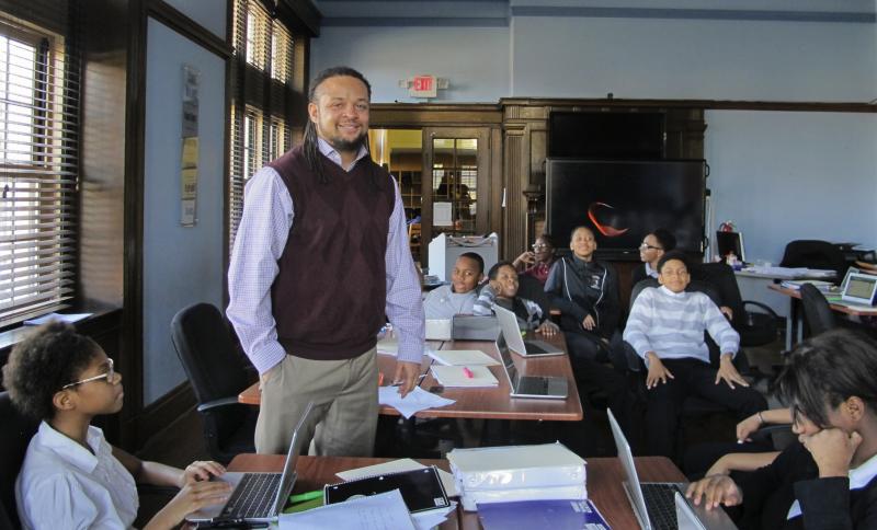 Dennis Henderson teaches at Manchester Academic Charter School in Pittsburgh. Dennis Henderson teaches at Manchester Academic Charter School in Pittsburgh.