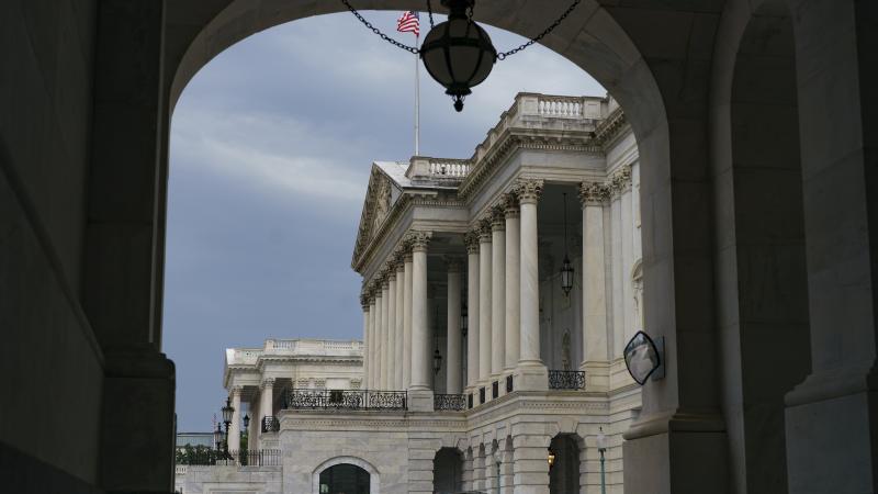 The East Front of the Capitol is seen from the Senate side. The East Front of the Capitol is seen from the Senate side.