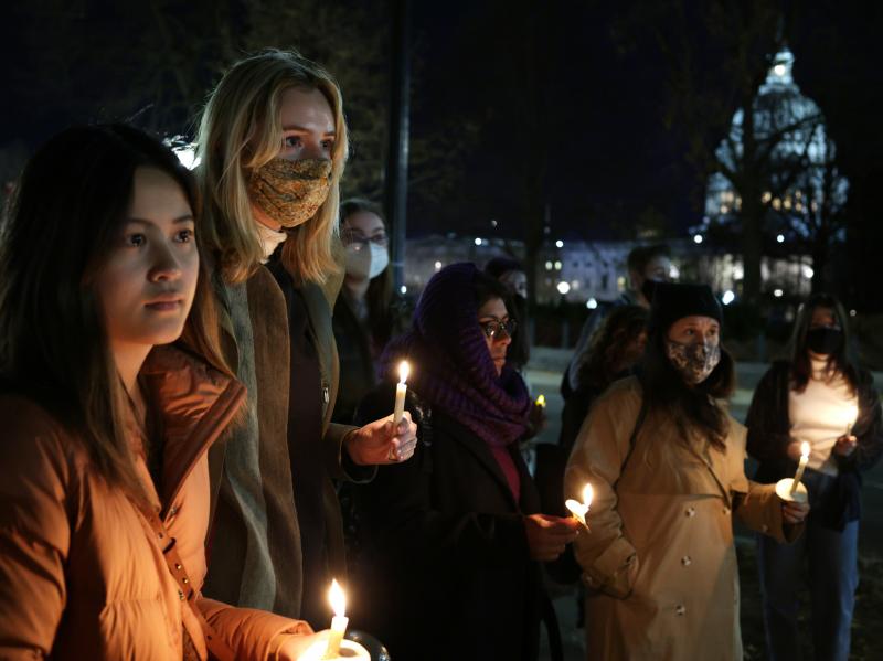 Activists participate in a candlelight vigil for abortion rights near the U.S. Supreme Court on Dec, 13, 2021 in Washington, D.C. Activists participate in a candlelight vigil for abortion rights near the U.S. Supreme Court on Dec, 13, 2021 in Washington, D.C.