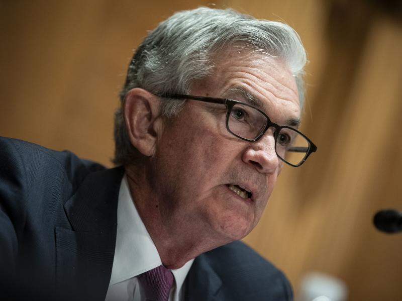 Federal Reserve Chairman Jerome Powell speaks during a Senate Banking Committee hearing in Washington, D.C., on July 15. The Fed issued new economic projections at the conclusion of its policy meeting on Wednesday. Federal Reserve Chairman Jerome Powell speaks during a Senate Banking Committee hearing in Washington, D.C., on July 15. The Fed issued new economic projections at the conclusion of its policy meeting on Wednesday.