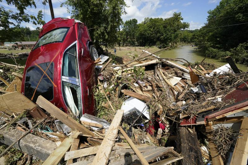 Debris could be seen piled up in Waverly, Tenn., on Sunday after heavy weekend rains caused deadly flash flooding. Climate change is driving more torrential rain around the world. Debris could be seen piled up in Waverly, Tenn., on Sunday after heavy weekend rains caused deadly flash flooding. Climate change is driving more torrential rain around the world.