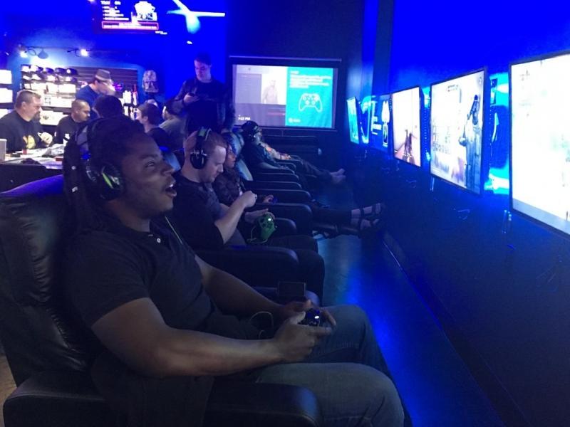 Horatio Monroe of Tracy, Calif., comes to PLAYlive Nation to play Fortnite every day after work. He says it relaxes him. Horatio Monroe of Tracy, Calif., comes to PLAYlive Nation to play Fortnite every day after work. He says it relaxes him.