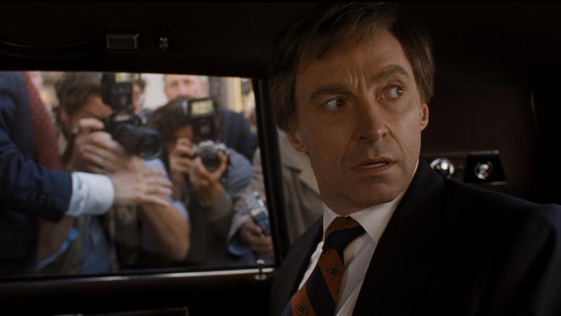 Hugh Jackman, and wig, play Gary Hart in Jason Reitman's The Front Runner. Hugh Jackman, and wig, play Gary Hart in Jason Reitman's The Front Runner.