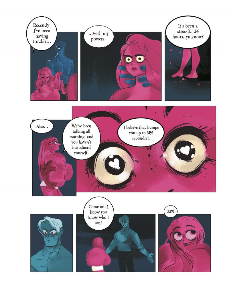 Persephone sasses Hades in a scene from Lore Olympus. Persephone sasses Hades in a scene from Lore Olympus.