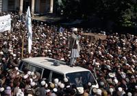 A Taliban mullah speaks to a crowd in central Kabul in early October 1996. A Taliban mullah speaks to a crowd in central Kabul in early October 1996.