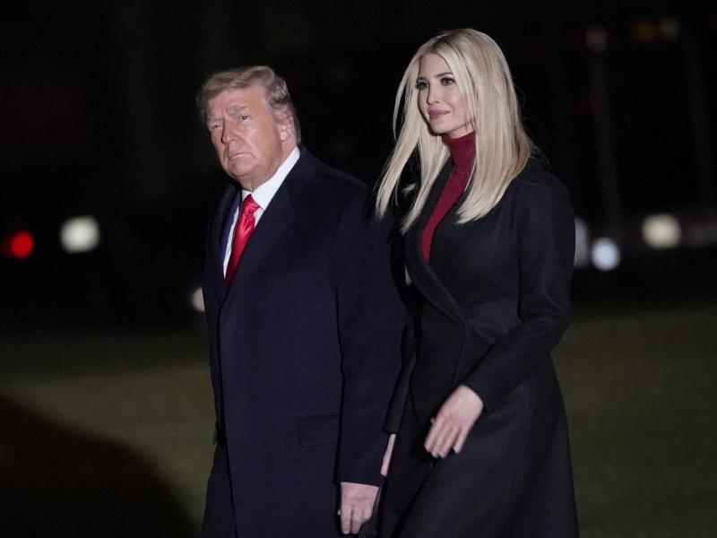 Former President Donald Trump and daughter Ivanka Trump walk to Marine One on the South Lawn of the White House on Jan. 4, 2020. Former President Donald Trump and daughter Ivanka Trump walk to Marine One on the South Lawn of the White House on Jan. 4, 2020.