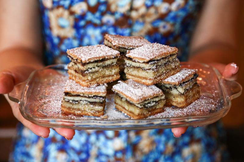 Idan Cohen's grandmother's famous German layer cake. Idan's mom always said that the Israeli climate did not agree with this cake, but she made it anyway. Idan Cohen's grandmother's famous German layer cake. Idan's mom always said that the Israeli climate did not agree with this cake, but she made it anyway.