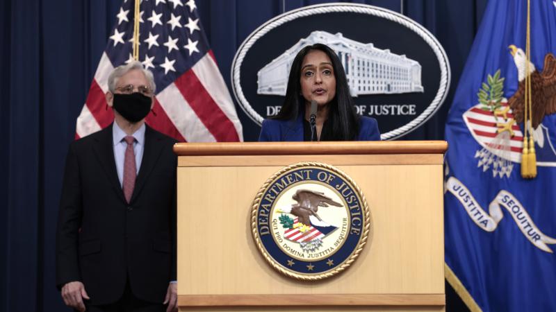 Associate Attorney General Vanita Gupta, joined by Attorney General Merrick Garland, announces that the Justice Department was suing Texas over its recent redistricting map. Associate Attorney General Vanita Gupta, joined by Attorney General Merrick Garland, announces that the Justice Department was suing Texas over its recent redistricting map.