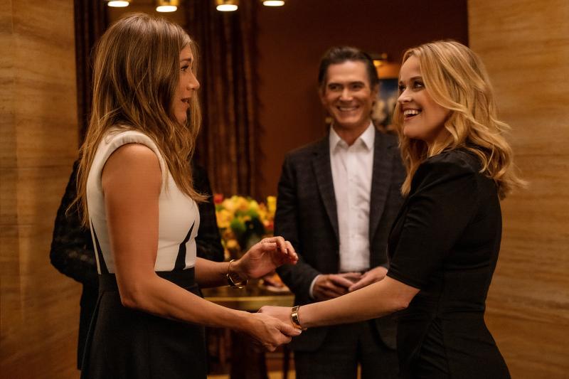 Jennifer Aniston, Billy Crudup and Reese Witherspoon in The Morning Show. Season 2 is premiering on Apple TV+. Jennifer Aniston, Billy Crudup and Reese Witherspoon in The Morning Show. Season 2 is premiering on Apple TV+.