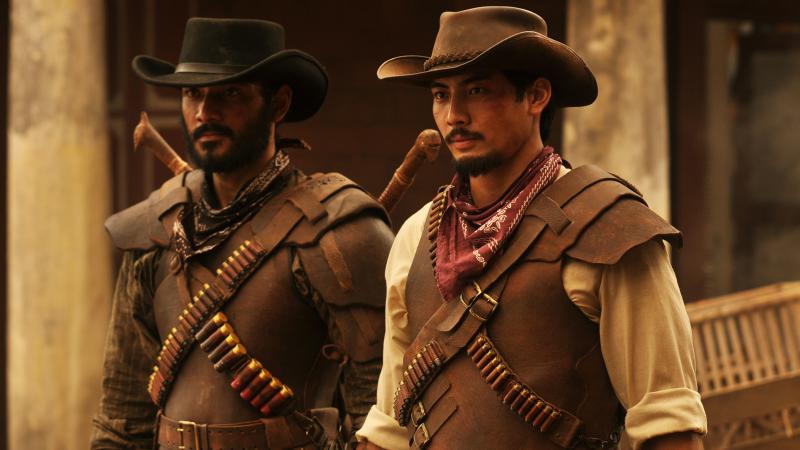 L to R: Jamar (Ario Bayu) and Suwo (Yoshi Sudarso) star in the "nasi goreng Western" Buffalo Boys. L to R: Jamar (Ario Bayu) and Suwo (Yoshi Sudarso) star in the "nasi goreng Western" Buffalo Boys.