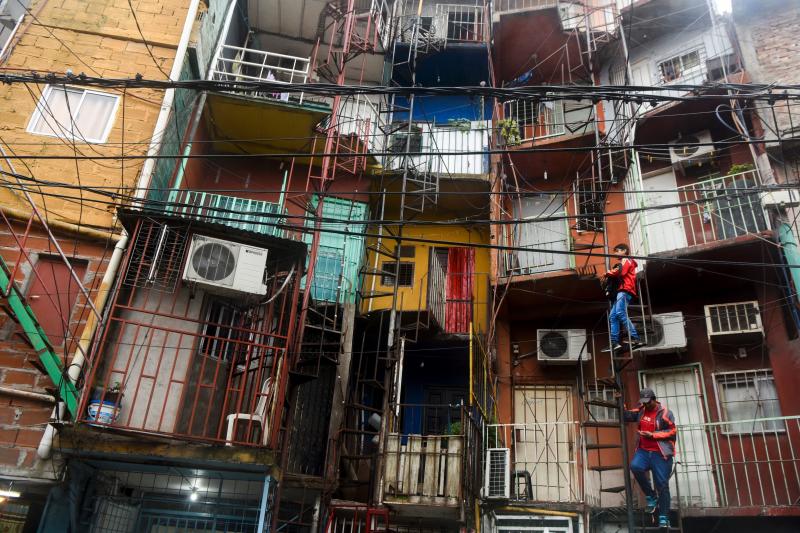 View of apartments in the Villa 31 shantytown in Buenos Aires, Argentina, on April 25, 2017. View of apartments in the Villa 31 shantytown in Buenos Aires, Argentina, on April 25, 2017.
