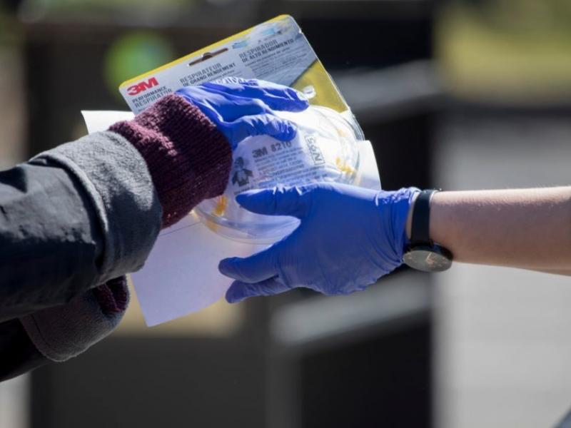 Virginia's Arlington County held its first drive-thru donation for people to drop off unopened and unused personal protective equipment (PPE) for use by first-responders. Virginia's Arlington County held its first drive-thru donation for people to drop off unopened and unused personal protective equipment (PPE) for use by first-responders.