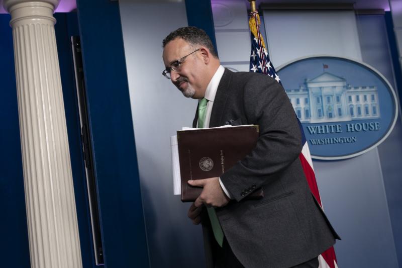 U.S. Education Secretary Miguel Cardona, pictured here in March, begins a back-to-school tour of the Midwest on Monday. U.S. Education Secretary Miguel Cardona, pictured here in March, begins a back-to-school tour of the Midwest on Monday.