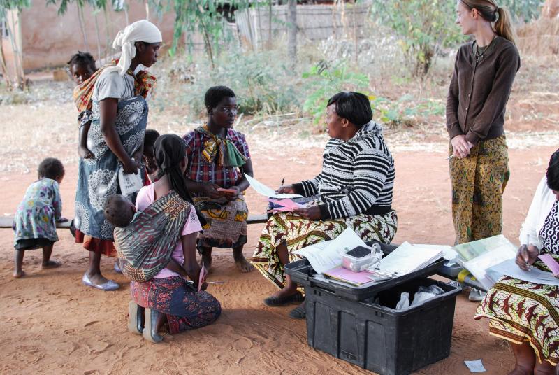 At a program aimed at preventing malnutrition in rural Malawi, nurse Lydia Kamenya counsels a young mother about a proper diet for children. At a program aimed at preventing malnutrition in rural Malawi, nurse Lydia Kamenya counsels a young mother about a proper diet for children.