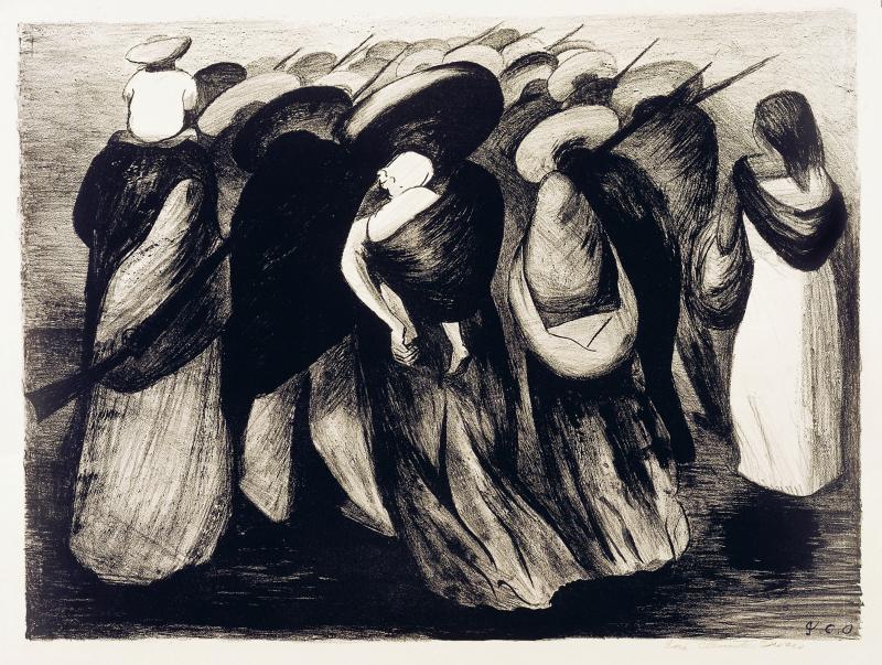 José Clemente Orozco, Rear Guard, 1929, lithograph. Collection of the McNay Art Museum, Museum purchase with funds from the Cullen Foundation, the Friends of the McNay, Charles Butt, Margaret Pace Willson, and Jane and Arthur Stieren José Clemente Orozco, Rear Guard, 1929, lithograph. Collection of the McNay Art Museum, Museum purchase with funds from the Cullen Foundation, the Friends of the McNay, Charles Butt, Margaret Pace Willson, and Jane and Arthur Stieren