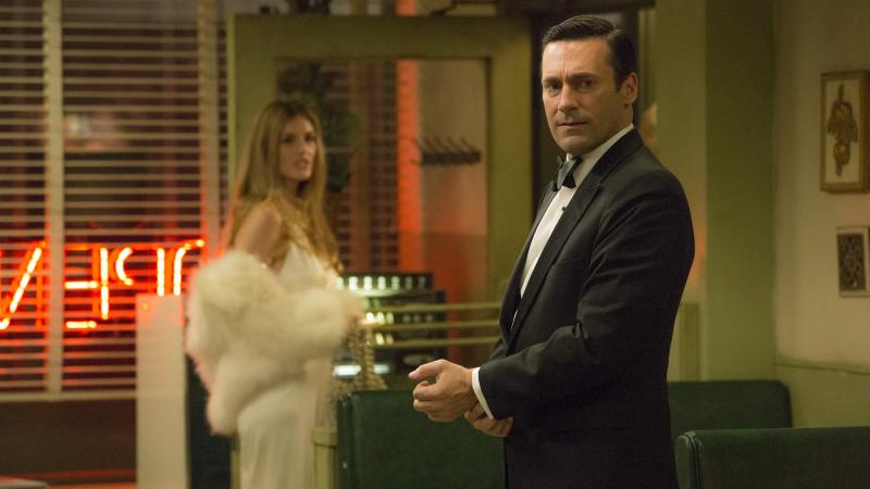 Maliabeth Johnson as Audrey and Jon Hamm as Don Draper in the latest episode of Mad Men. Maliabeth Johnson as Audrey and Jon Hamm as Don Draper in the latest episode of Mad Men.