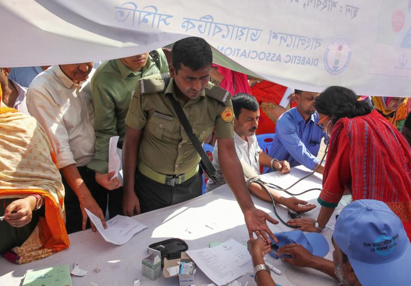 A man gets tested for diabetes at an event in Dhaka, Bangladesh, for World Diabetes Day in 2019. A man gets tested for diabetes at an event in Dhaka, Bangladesh, for World Diabetes Day in 2019.