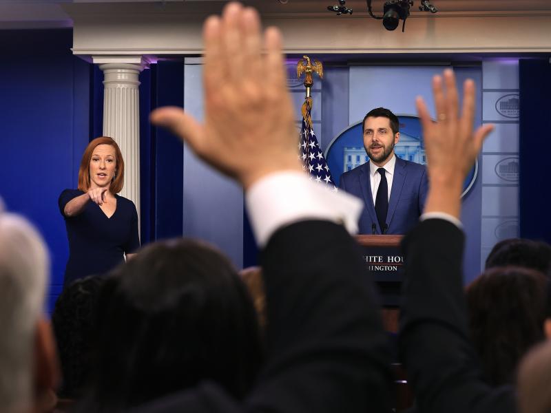 White House press secretary Jen Psaki and Brian Deese, director of the National Economic Council, take questions from reporters on Friday. White House press secretary Jen Psaki and Brian Deese, director of the National Economic Council, take questions from reporters on Friday.
