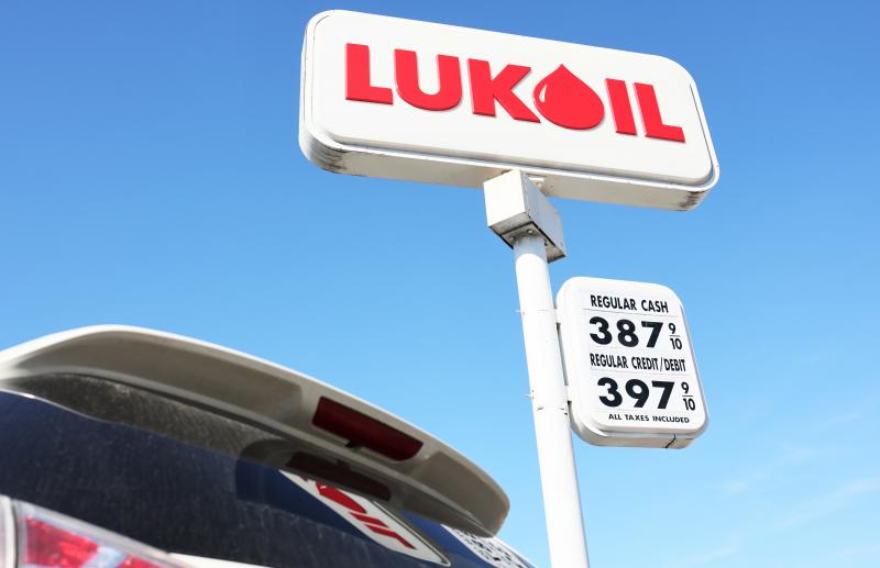 A Lukoil gas station sign is seen Friday in New York City's Brooklyn borough. Lukoil, Russia's second-largest oil company, has called for an end to the war in Ukraine. The oil company is facing calls for boycotts. A Lukoil gas station sign is seen Friday in New York City's Brooklyn borough. Lukoil, Russia's second-largest oil company, has called for an end to the war in Ukraine. The oil company is facing calls for boycotts.