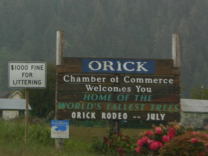Orick, California, is the gateway to Redwood National and State Parks. Orick, California, is the gateway to Redwood National and State Parks.
